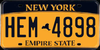 NY license plate HEM4898