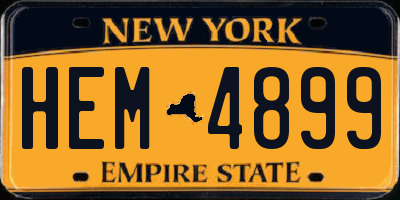 NY license plate HEM4899