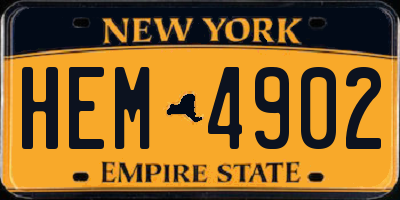 NY license plate HEM4902