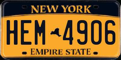NY license plate HEM4906