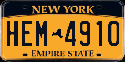 NY license plate HEM4910