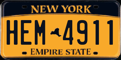 NY license plate HEM4911