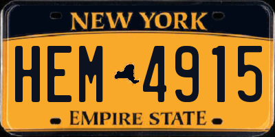 NY license plate HEM4915