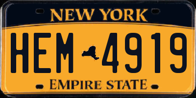 NY license plate HEM4919