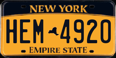 NY license plate HEM4920