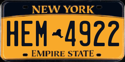 NY license plate HEM4922