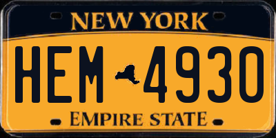 NY license plate HEM4930