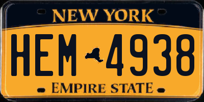 NY license plate HEM4938