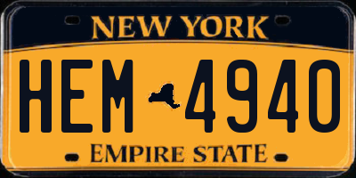 NY license plate HEM4940