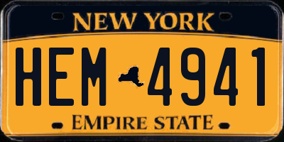 NY license plate HEM4941