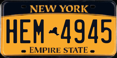 NY license plate HEM4945