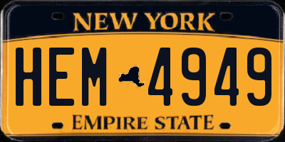 NY license plate HEM4949