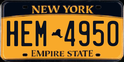 NY license plate HEM4950