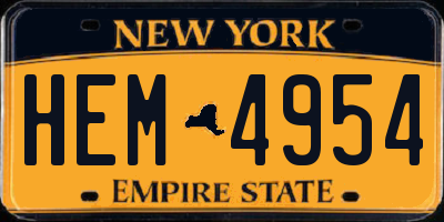 NY license plate HEM4954