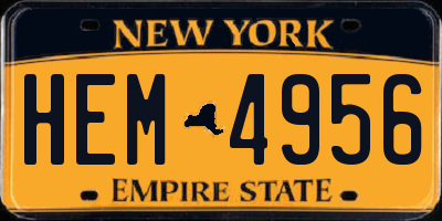 NY license plate HEM4956