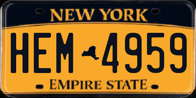 NY license plate HEM4959