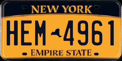 NY license plate HEM4961