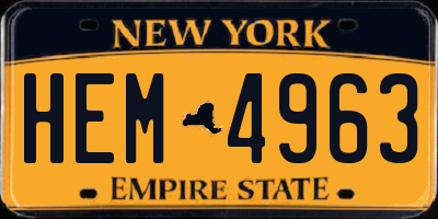 NY license plate HEM4963