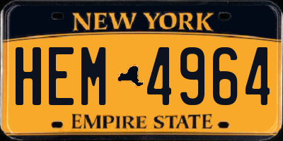 NY license plate HEM4964
