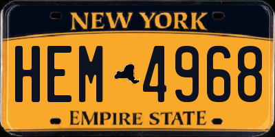 NY license plate HEM4968