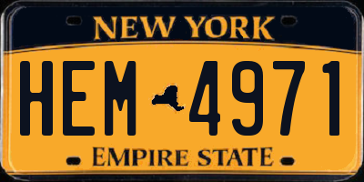 NY license plate HEM4971