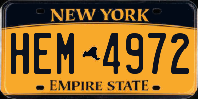 NY license plate HEM4972