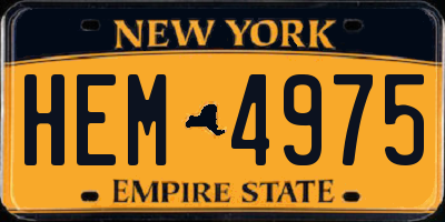 NY license plate HEM4975
