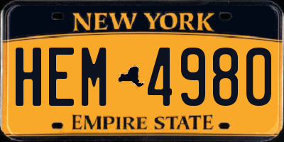 NY license plate HEM4980