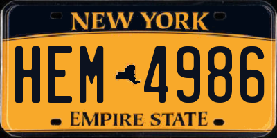NY license plate HEM4986