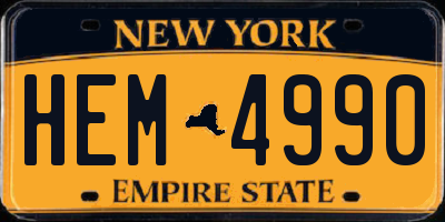 NY license plate HEM4990