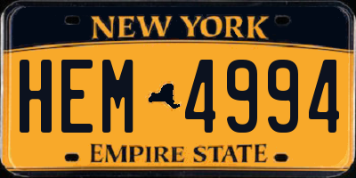 NY license plate HEM4994