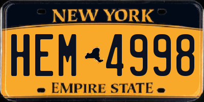 NY license plate HEM4998