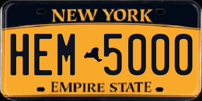 NY license plate HEM5000