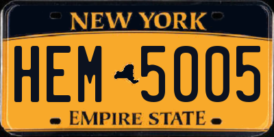 NY license plate HEM5005