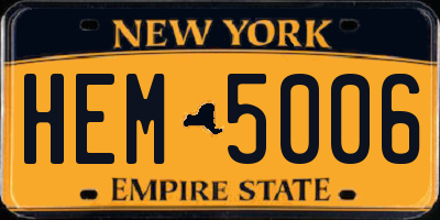 NY license plate HEM5006