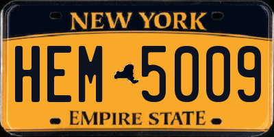 NY license plate HEM5009