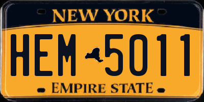NY license plate HEM5011