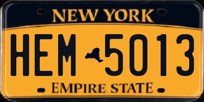 NY license plate HEM5013