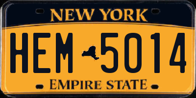 NY license plate HEM5014
