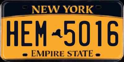 NY license plate HEM5016