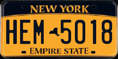 NY license plate HEM5018
