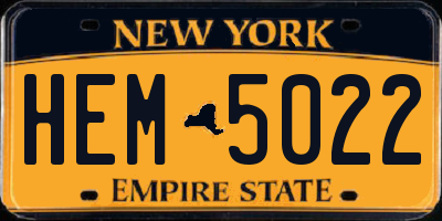 NY license plate HEM5022