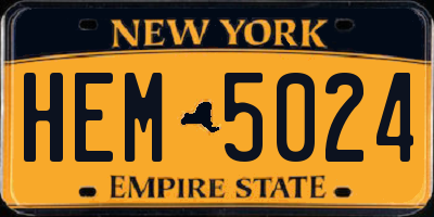 NY license plate HEM5024
