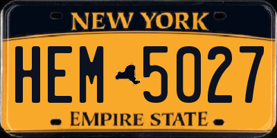 NY license plate HEM5027
