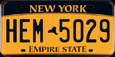 NY license plate HEM5029