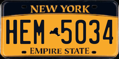 NY license plate HEM5034
