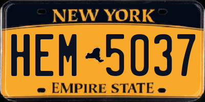 NY license plate HEM5037