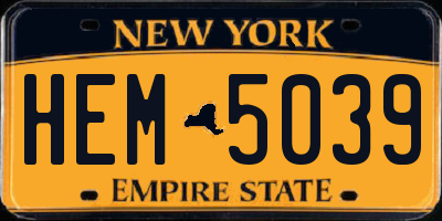 NY license plate HEM5039