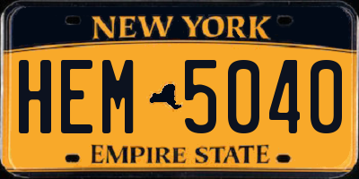 NY license plate HEM5040