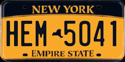 NY license plate HEM5041